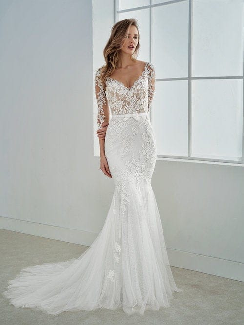 one sleeve evening dress LaDivine CD787 Formal Long Fitted Slit Evening Gown