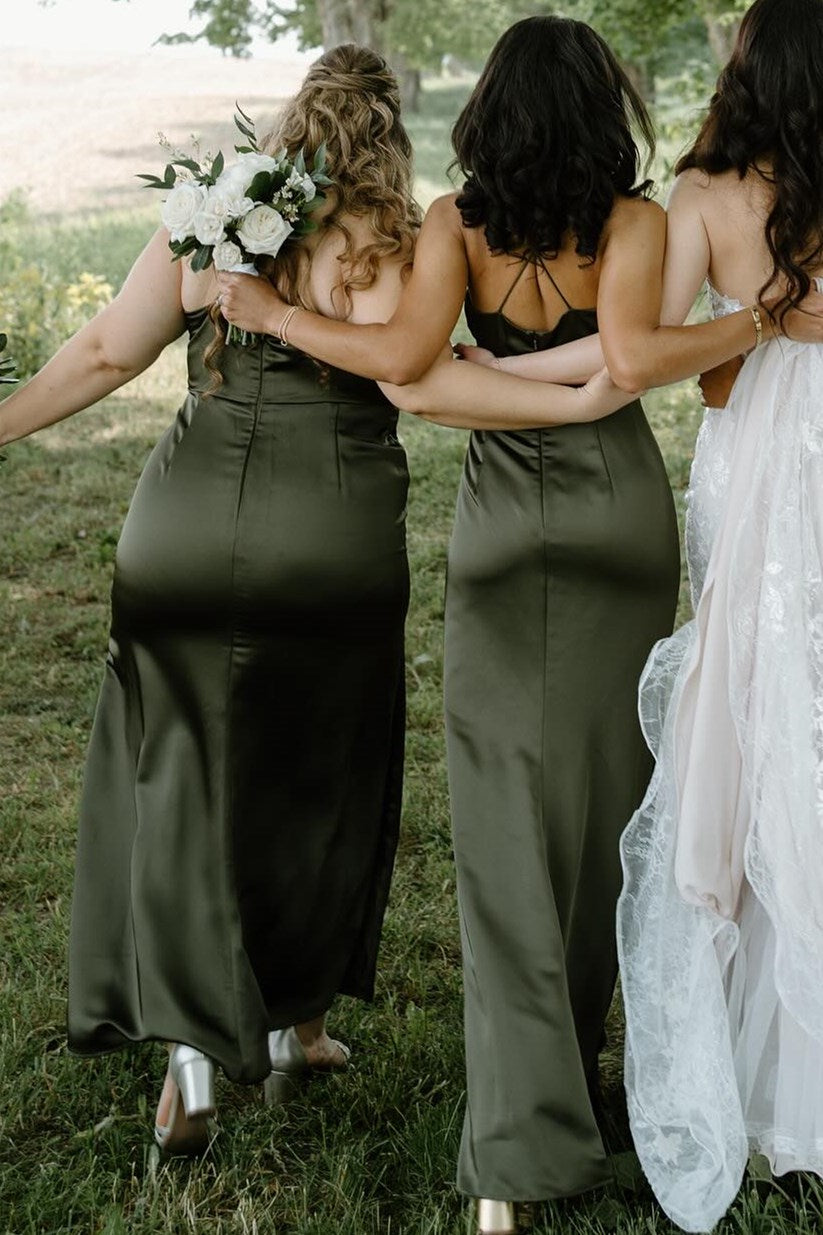 Cowl Neck Spaghetti Strap Long Dress