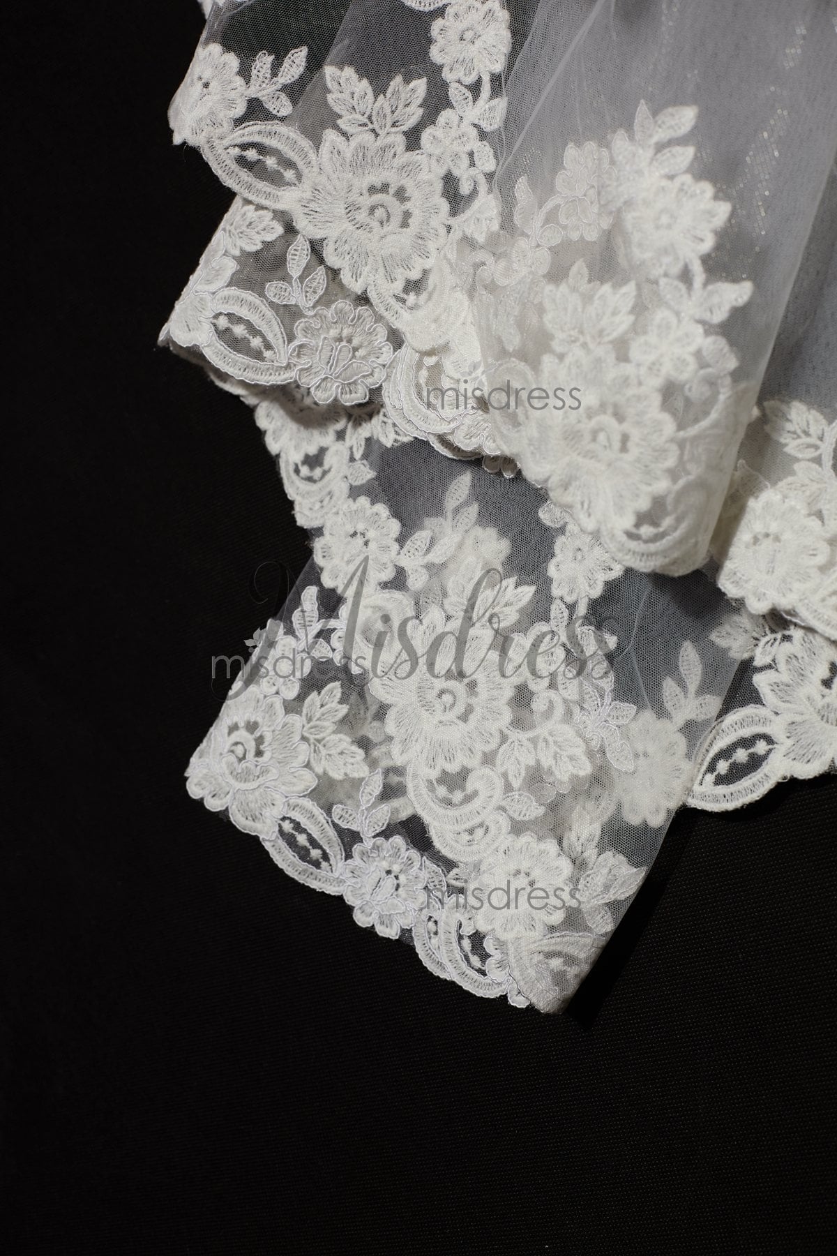 2 Layers Elbow Length Lace Wedding Veil - Wedding Veils