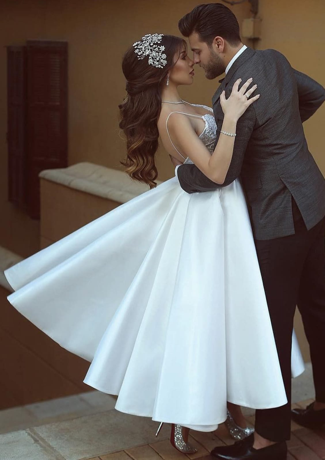 Ball Gown Sweetheart Backless Straps Sleeveless Satin