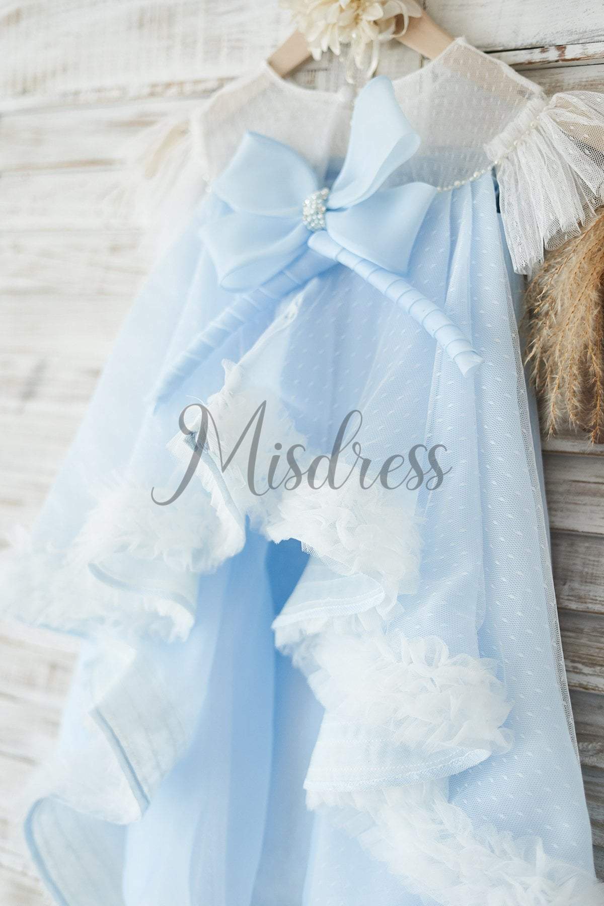 Ivory Polka Dot Lace Tulle Cap Sleeves Wedding Flower Girl Dress - Flower Girl Dresses