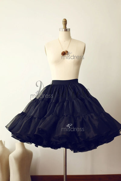 Black Organza Petticoat Underskirt Crinoline TUTU Skirt - Skirts