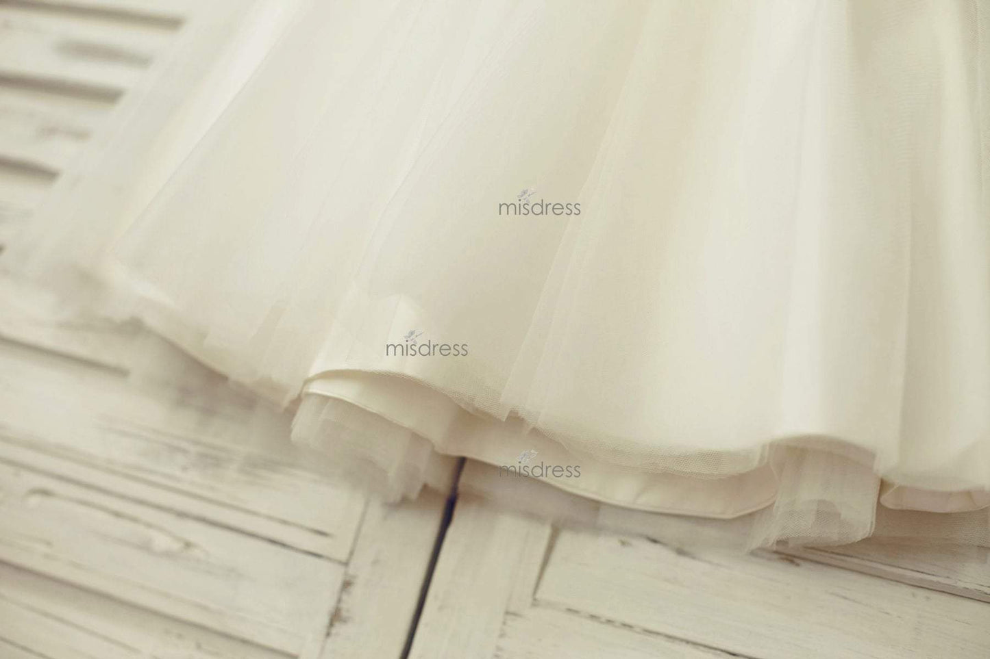 Thin Straps Champagne Sequin Tulle Flower Girl Dress With Navy Blue Belt - Flower Girl Dresses