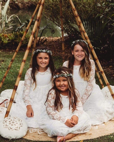 16 Long Sleeve Flower Girl Dresses for a Fall Wedding