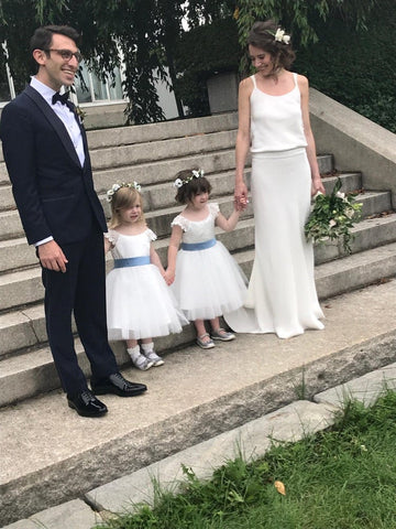 Parisian Chic Wedding - Flower Girls In Our Stunning Ivory Dresses