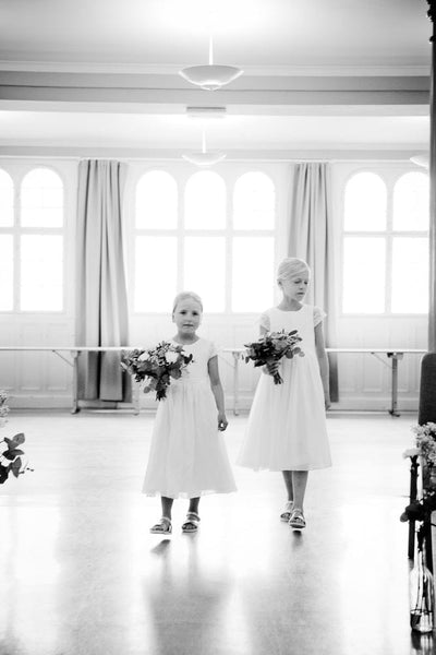 Satin Flower Girl Dresses For A New Year's Eve Wedding