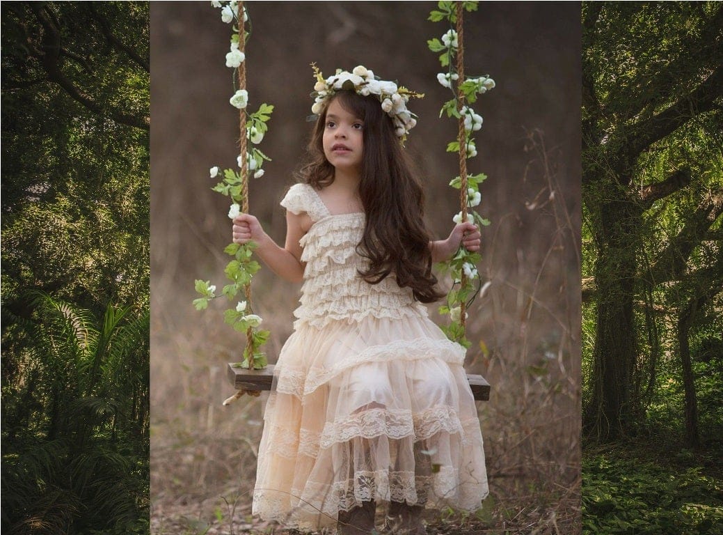 The Best 16 Ivory Flower Girl Dresses Ideas for a Fairy-Tale Forest Wedding
