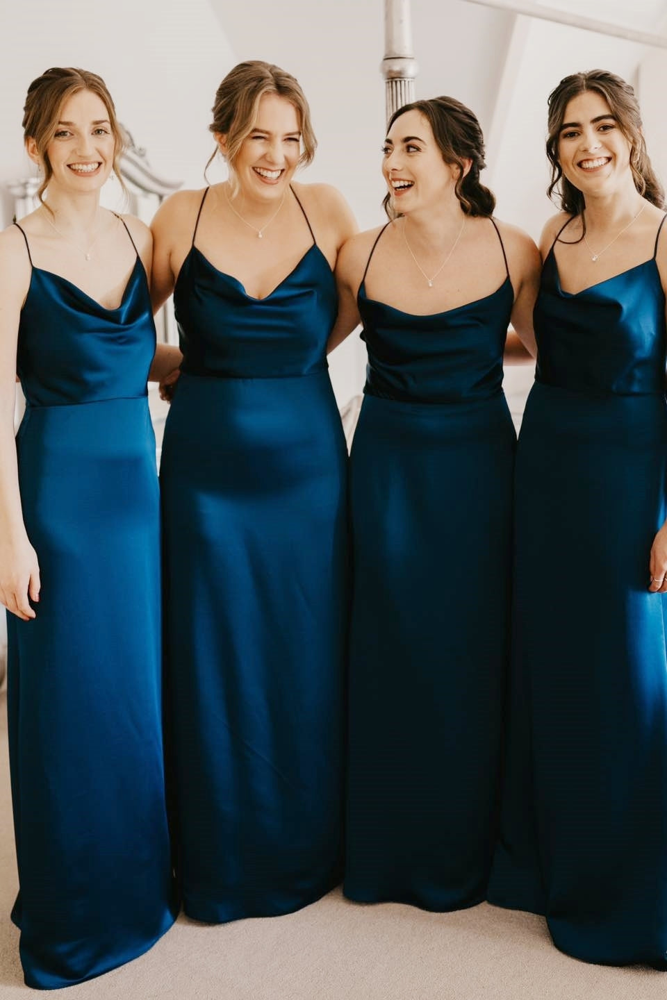 Cowl Neck Spaghetti Strap Long Dress