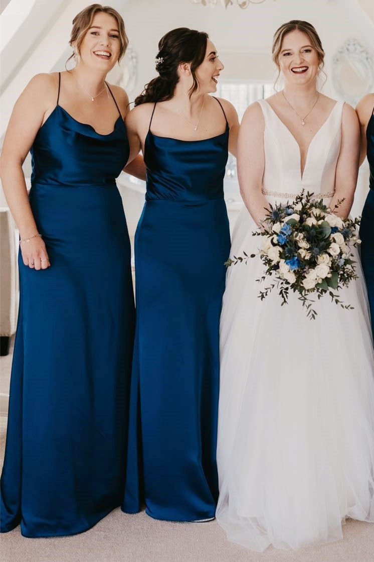 Cowl Neck Spaghetti Strap Long Dress