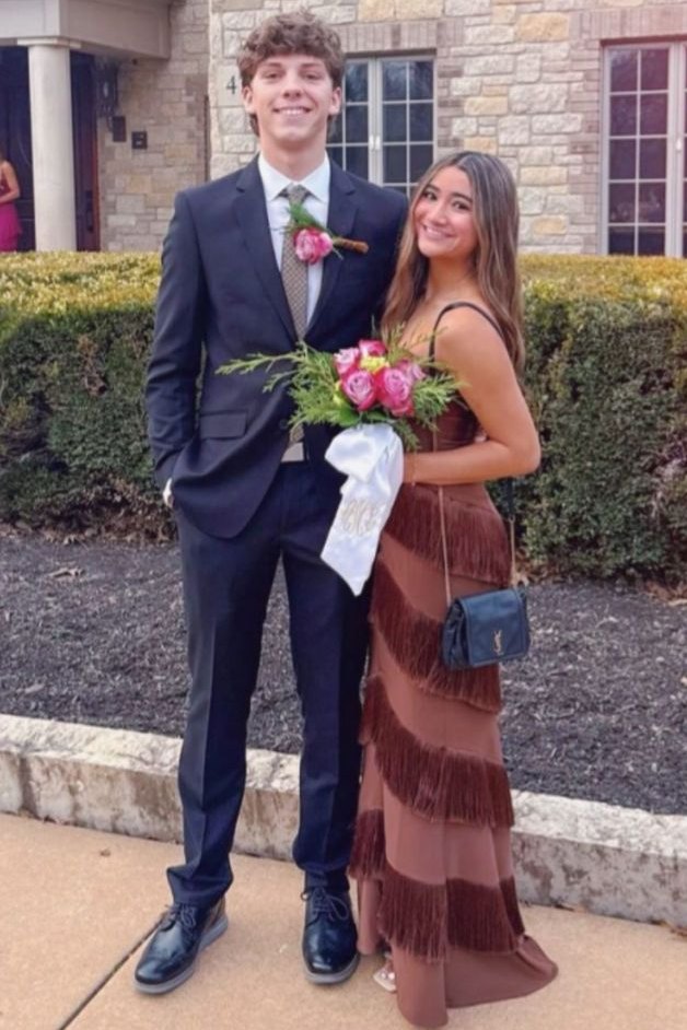 Strapless Tiered Tassel Sleeveless Long Formal Prom Dress