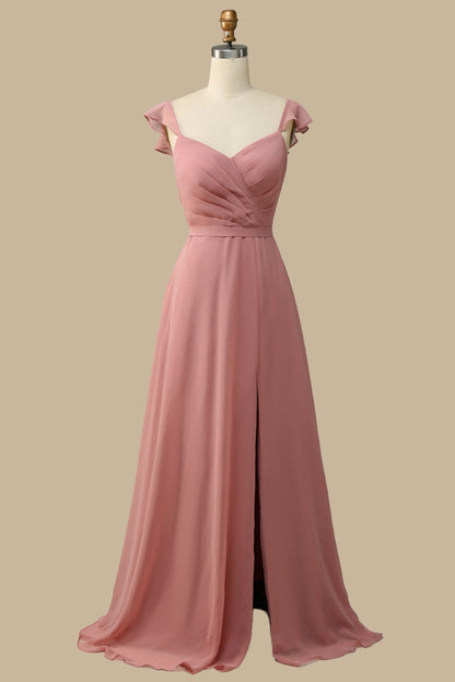 Elegant Surplice Neck A-Line Chiffon Maxi Dress for Special Occasions