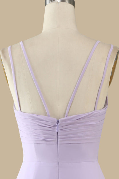 Elegant Scoop Neck Maxi Dress Chiffon Spaghetti Straps