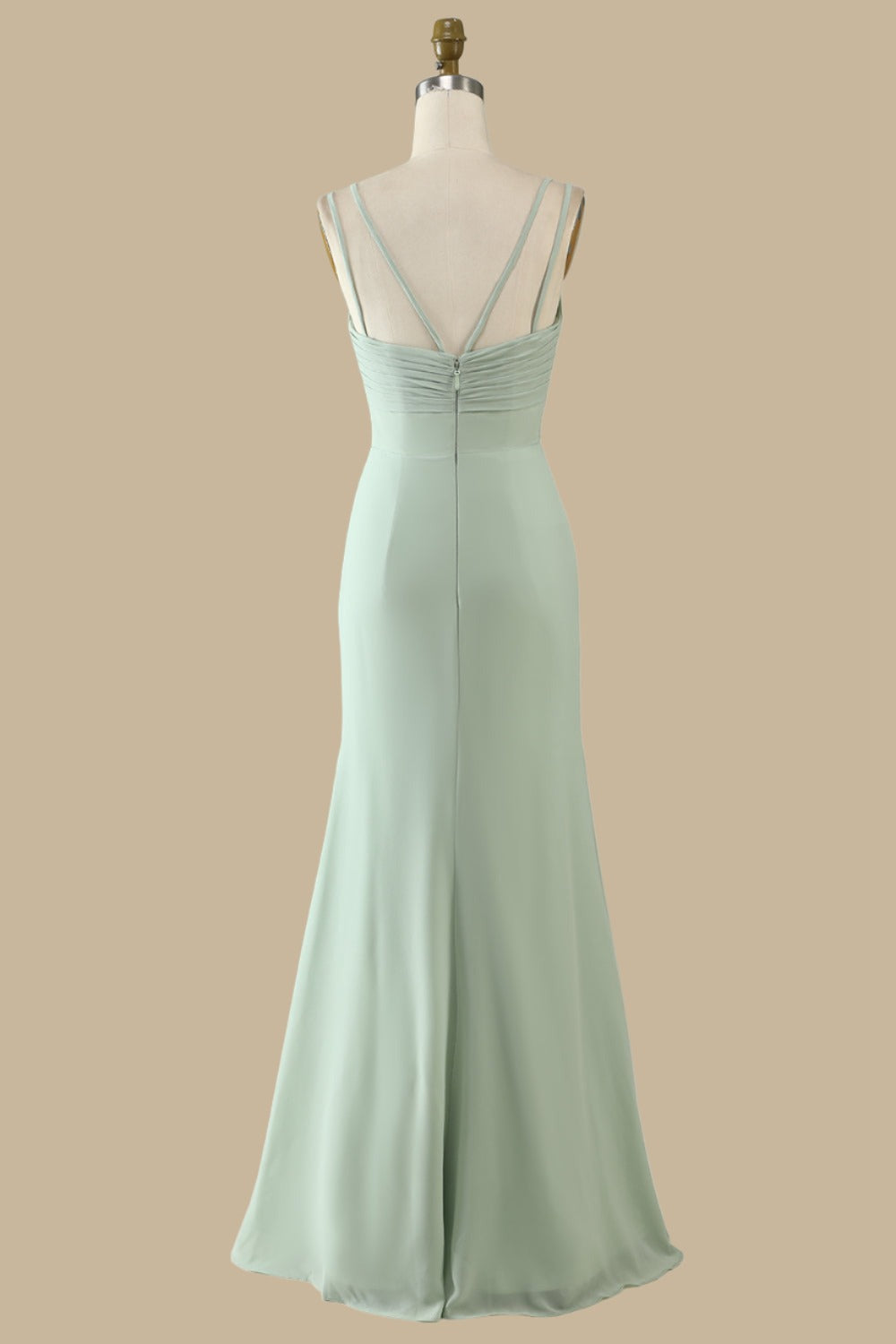 Elegant Scoop Neck Maxi Dress Chiffon Spaghetti Straps