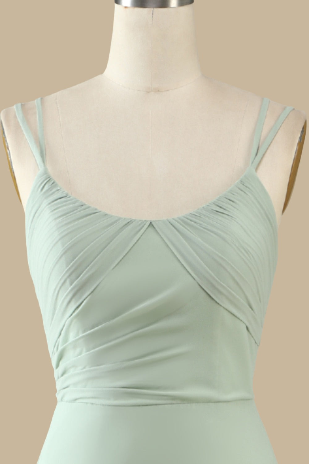 Elegant Scoop Neck Maxi Dress Chiffon Spaghetti Straps