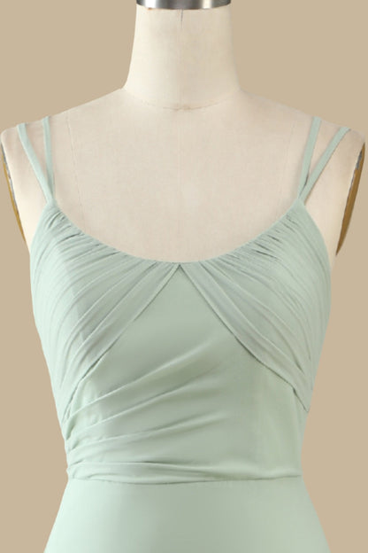 Elegant Scoop Neck Maxi Dress Chiffon Spaghetti Straps