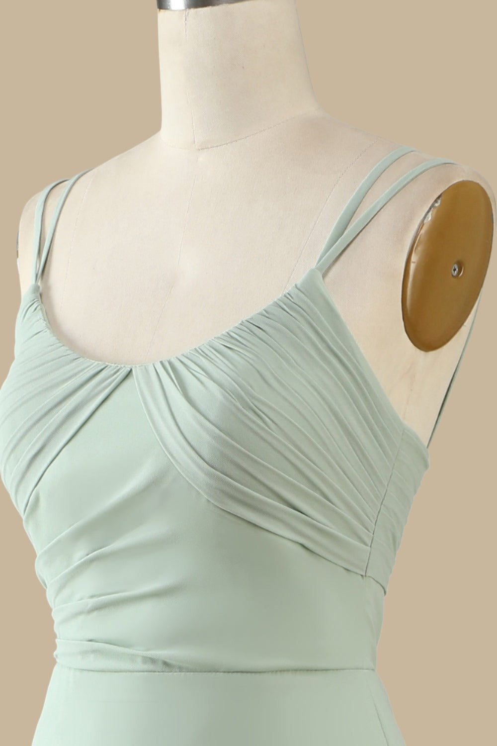 Elegant Scoop Neck Maxi Dress Chiffon Spaghetti Straps