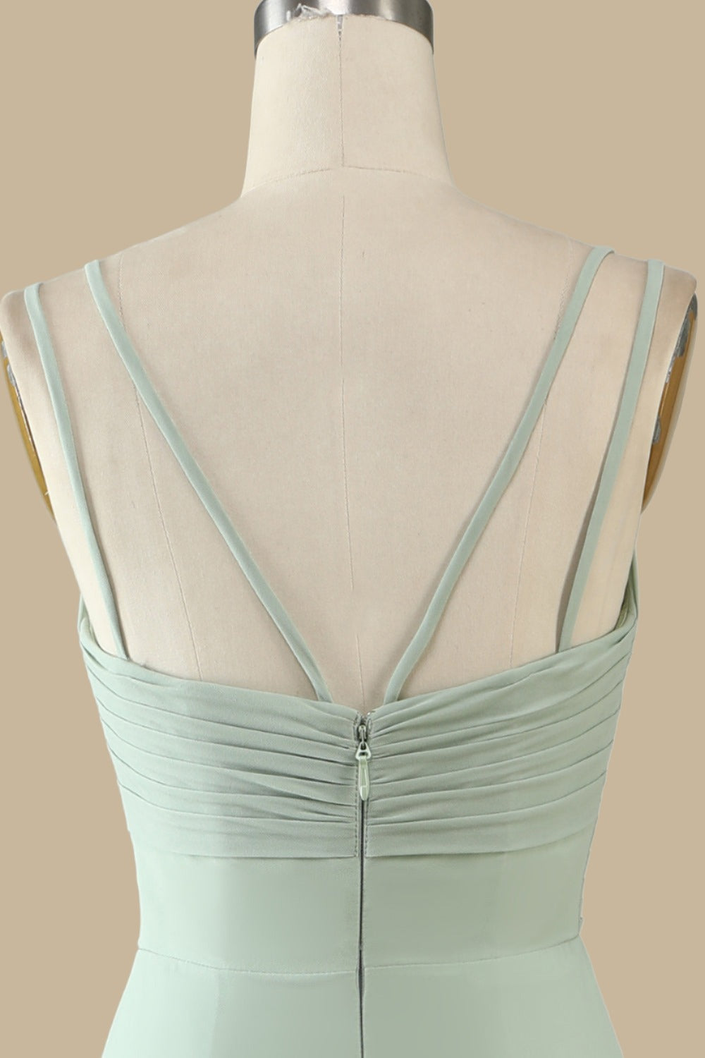 Elegant Scoop Neck Maxi Dress Chiffon Spaghetti Straps