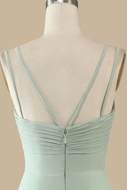Elegant Scoop Neck Maxi Dress Chiffon Spaghetti Straps