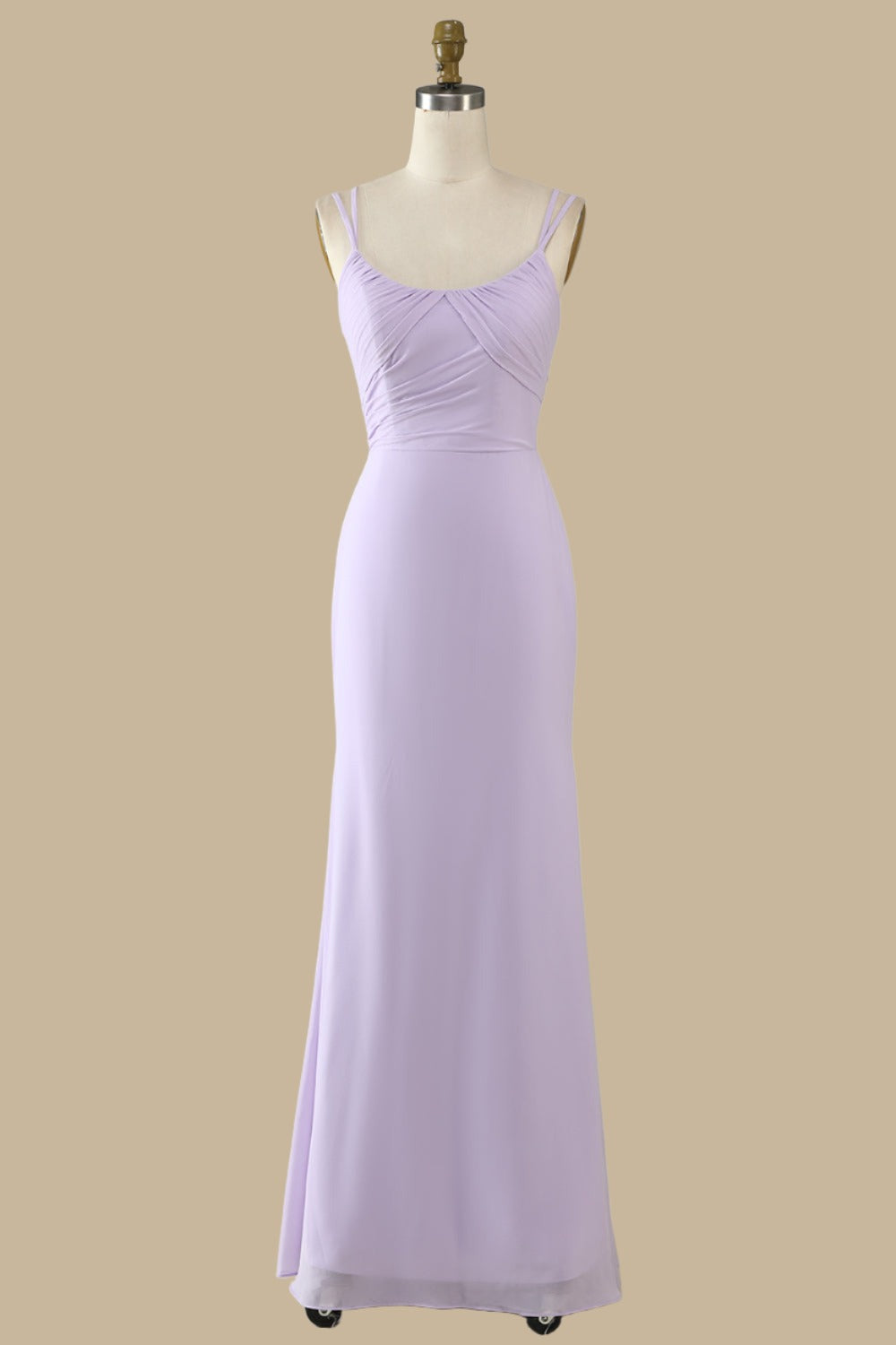 Elegant Scoop Neck Maxi Dress Chiffon Spaghetti Straps