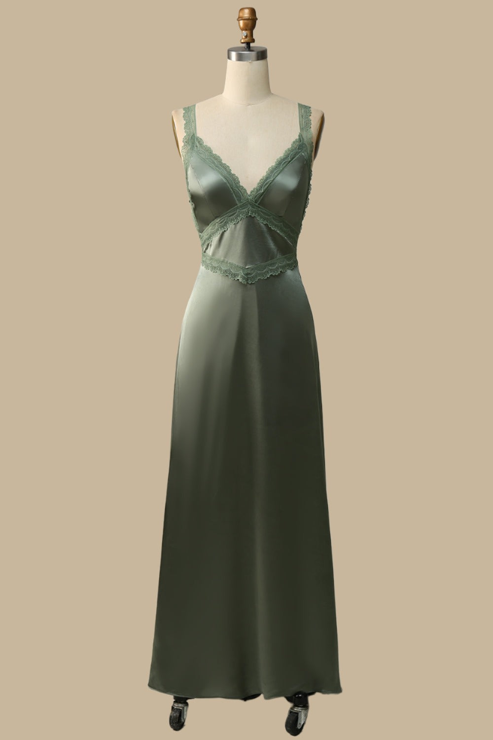 Elegant V-Neck Lace Tie-Back Maxi Dress for Special Occasions