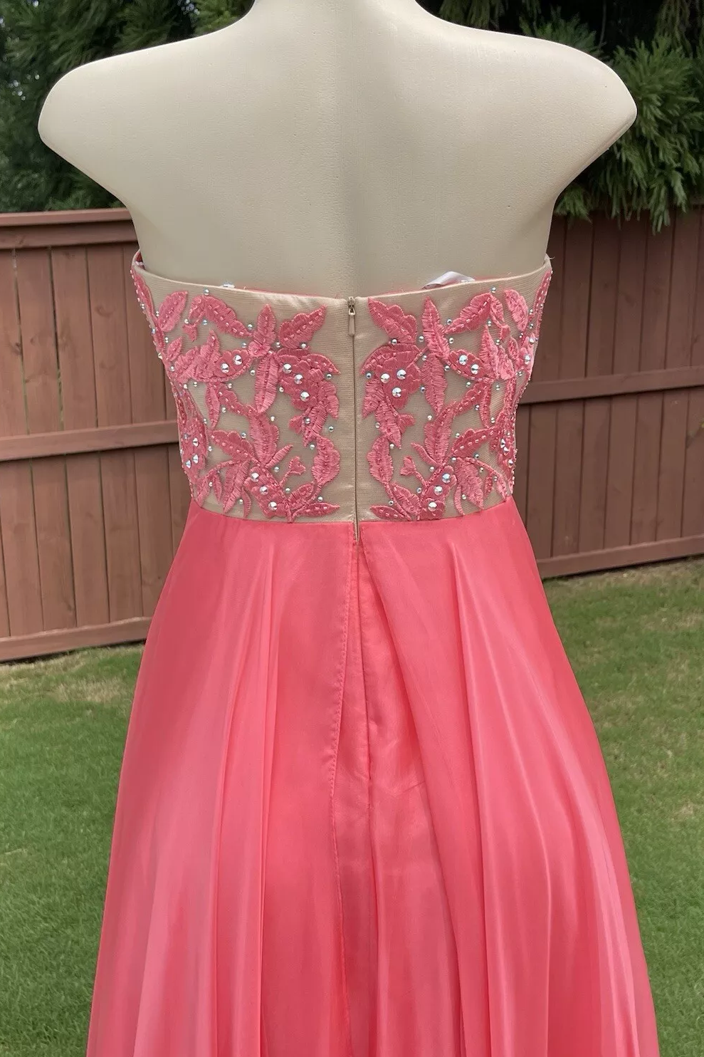 Strapless Sweetheart A-Line Pleated Chiffon Long Prom Dress