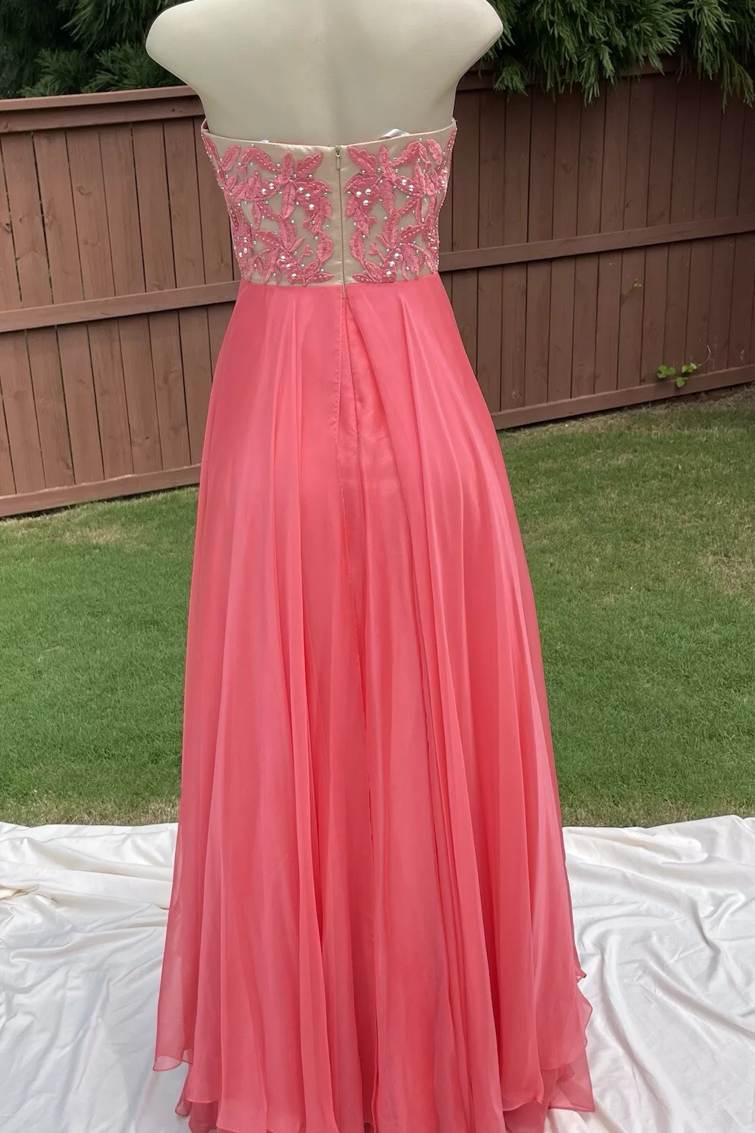 Strapless Sweetheart A-Line Pleated Chiffon Long Prom Dress