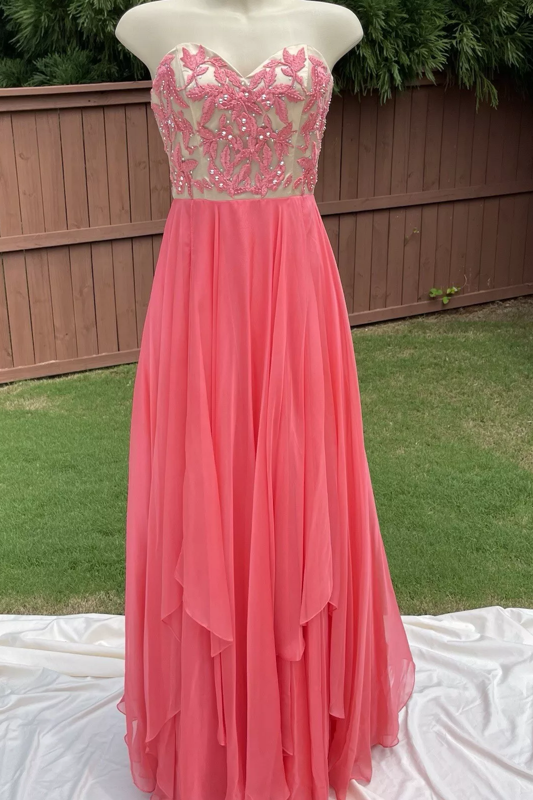 Strapless Sweetheart A-Line Pleated Chiffon Long Prom Dress