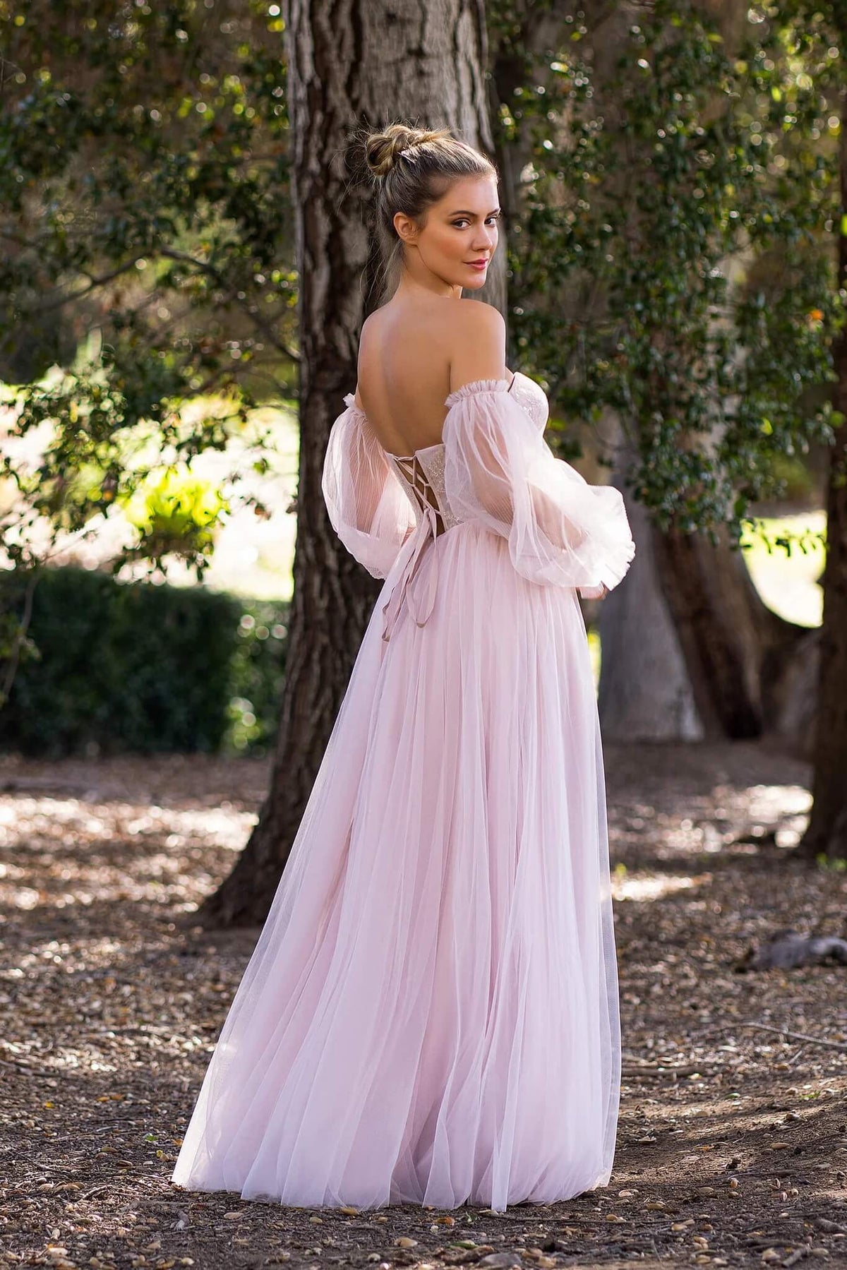 A-Line Long Sleeves Lace Appliques Prom Dress