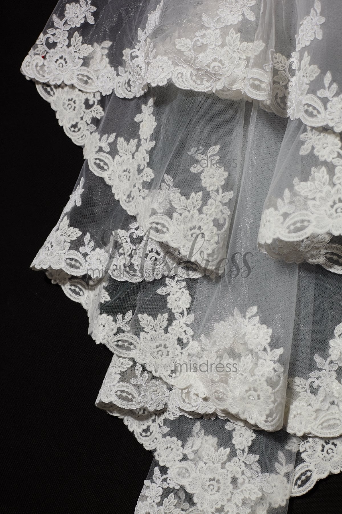 2 Layers Elbow Length Lace Wedding Veil - Wedding Veils