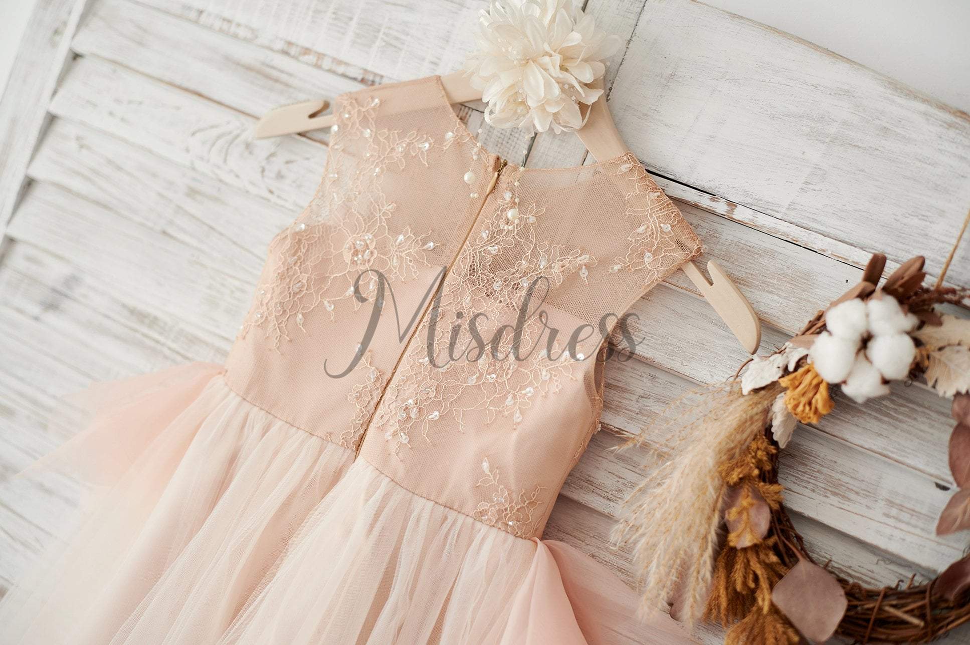 Lace Tulle Organza Ruffle Wedding Flower Girl Dress - Flower Girl Dresses