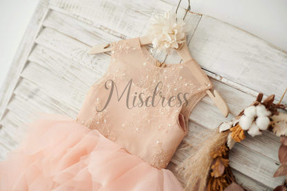 Lace Tulle Organza Ruffle Wedding Flower Girl Dress - Flower Girl Dresses