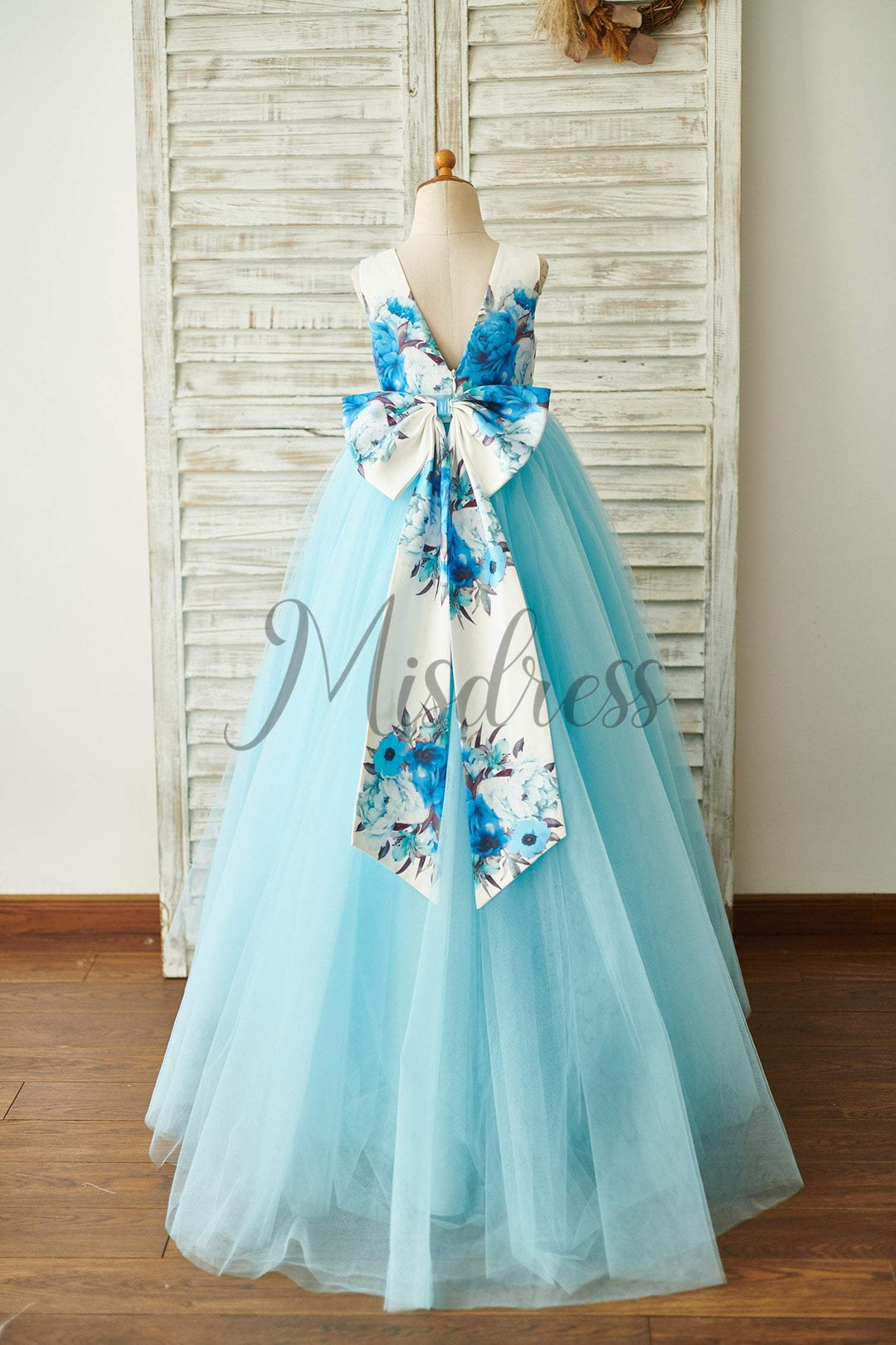 blue flower girl dresses Peony Lace Dress in Dusty Sleeve Maxi 6 Exquisite Fabric Toddler First Communion Girl Elegant