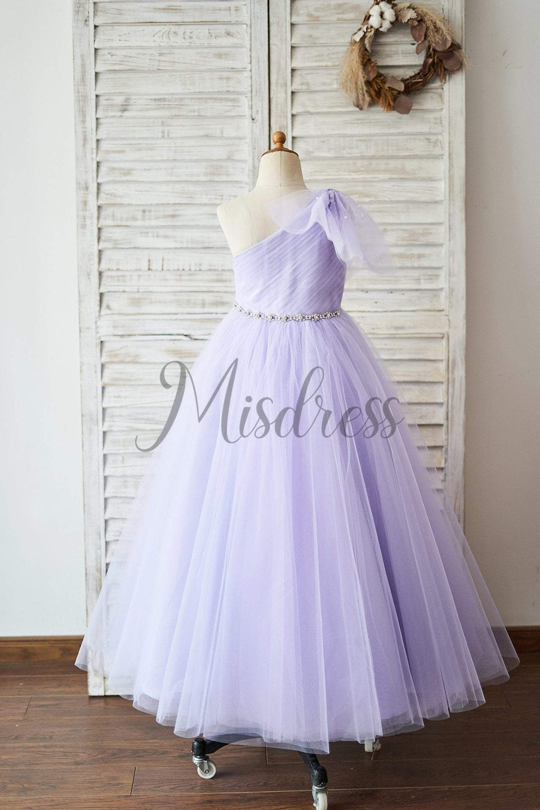 Lavender Flower Lilac And White Flower Girl Dresses Ball Gown One