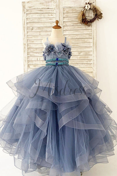 dusty blue childrens bridesmaid dresses Light blue flower girl dress, Toddler ball gown, Satin girl dresses, Baby wedding dress, Toddler birthday dress, Junior bridesmaid dress