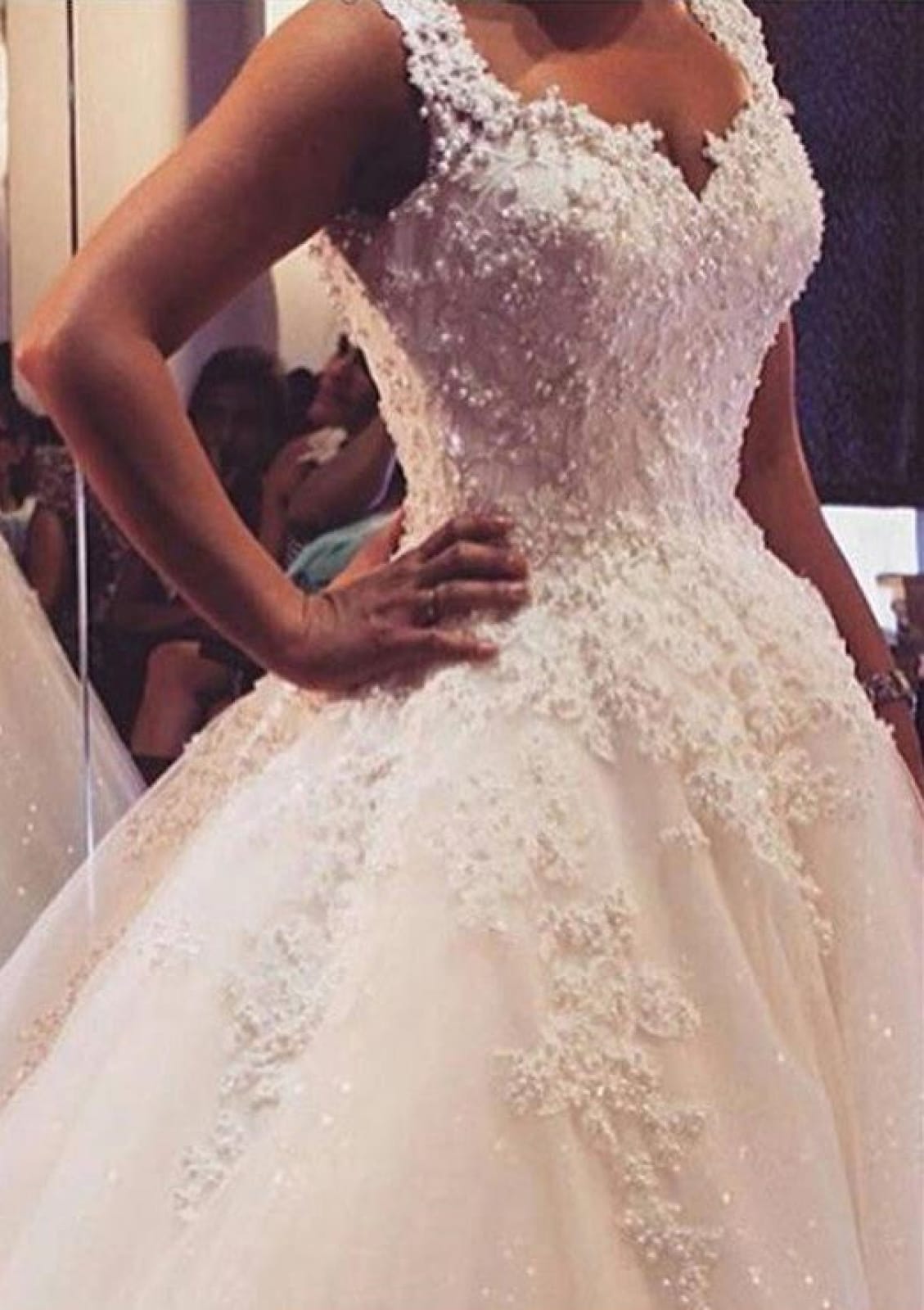 Beading Ball Gown Sweetheart Lace Up Tulle Wedding Dress - 
