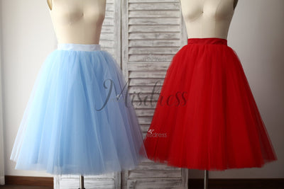 Blue Tulle Petticoat Underskirt Crinoline TUTU Skirt - Skirts