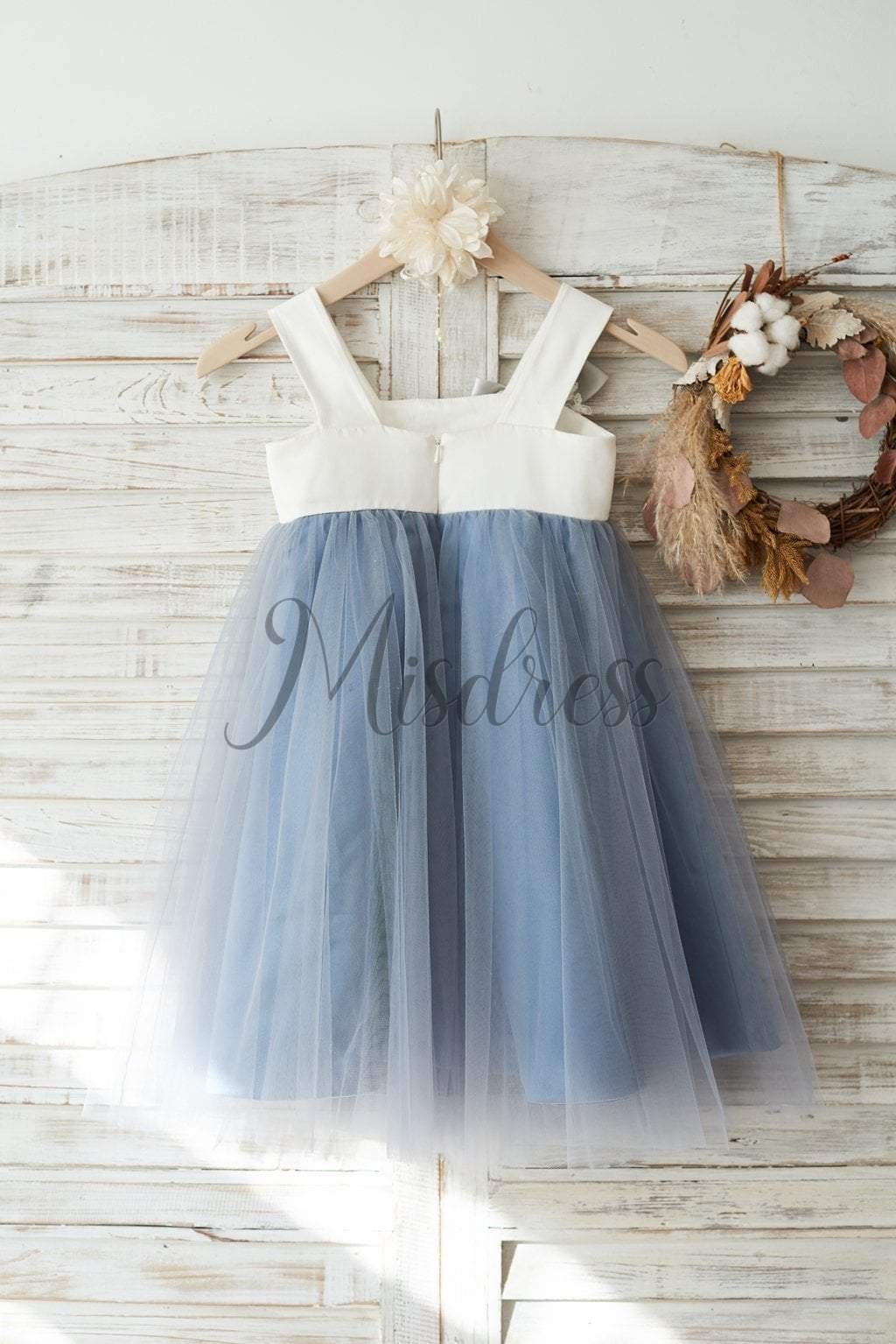Dusty Gray Tulle Beaded Lace Wedding Flower Girl Dress - Flower Girl Dresses