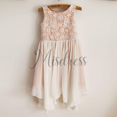 Boho Beach Lace Chiffon Wedding Flower Girl Dress - Flower Girl Dresses