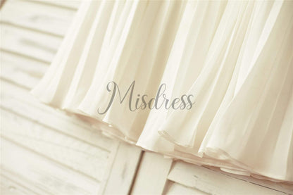 Ivory Pleated Chiffon Lace Flower girl dress with cap sleeves - Flower Girl Dresses
