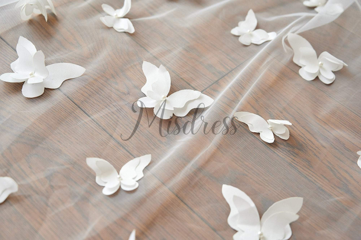 Butterfly 3M Long Cathedral Wedding Bridal Veil - Wedding Veils