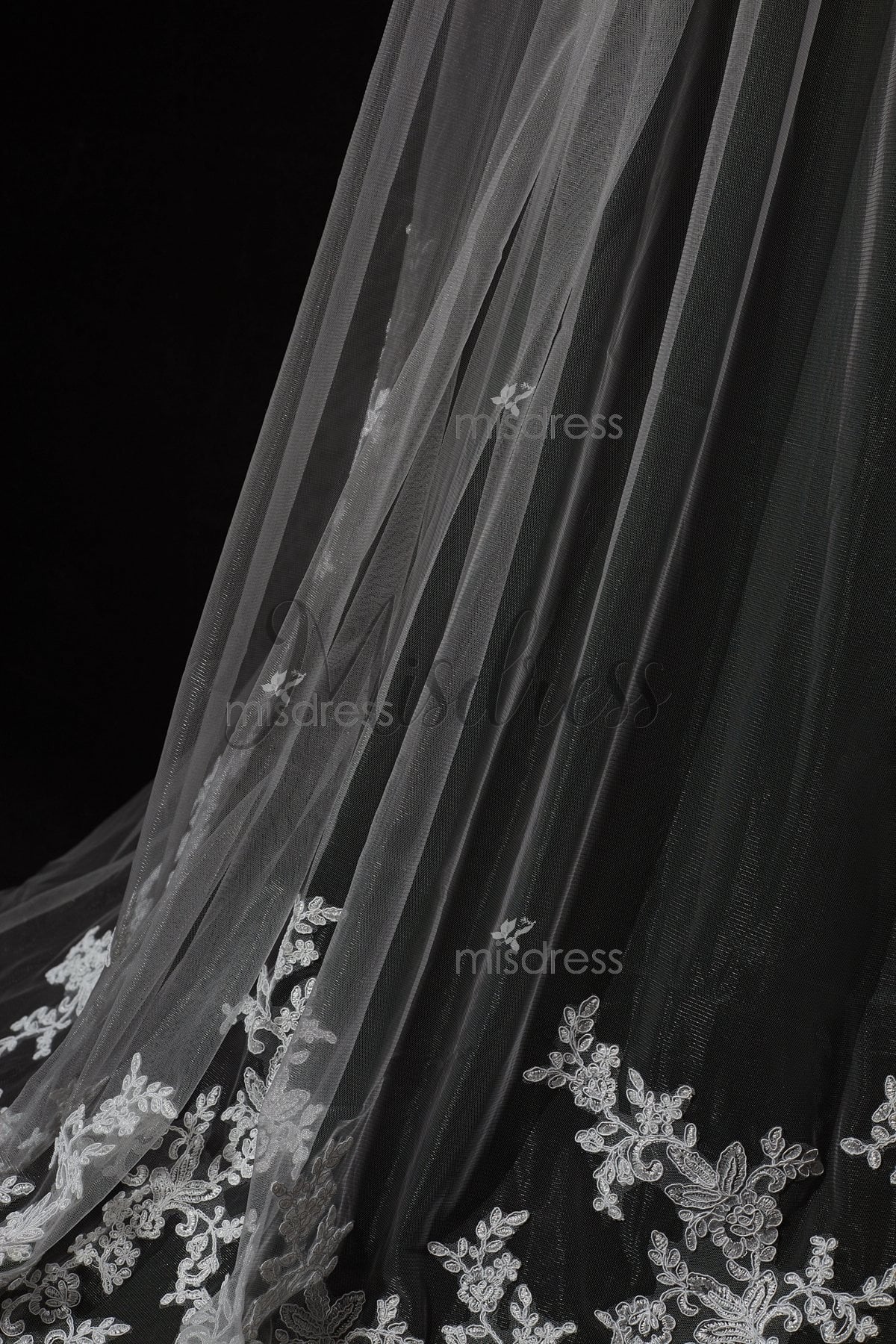 Cathedral Long Length Lace Appliques Wedding Veil - Wedding Veils