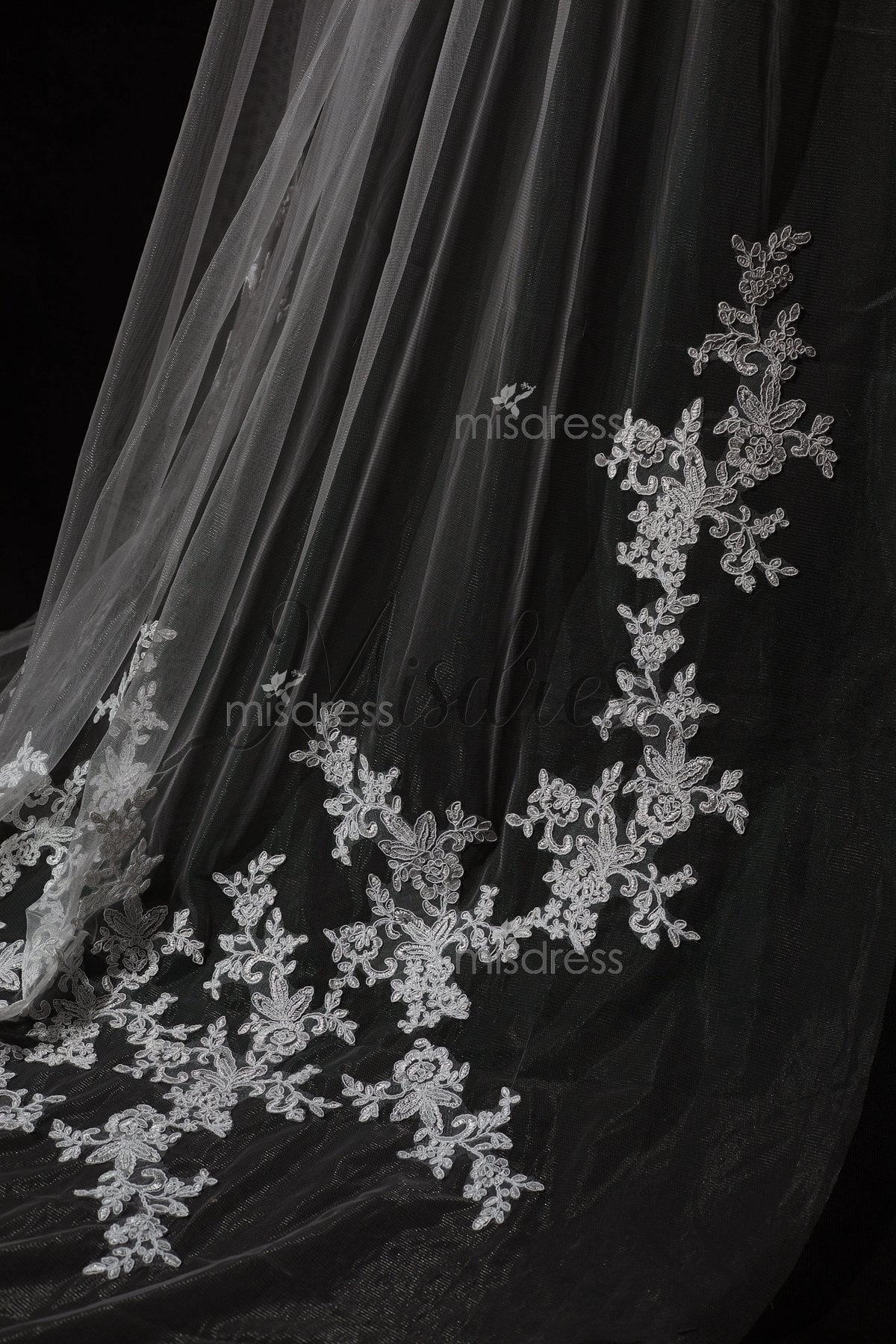 Cathedral Long Length Lace Appliques Wedding Veil - Wedding Veils