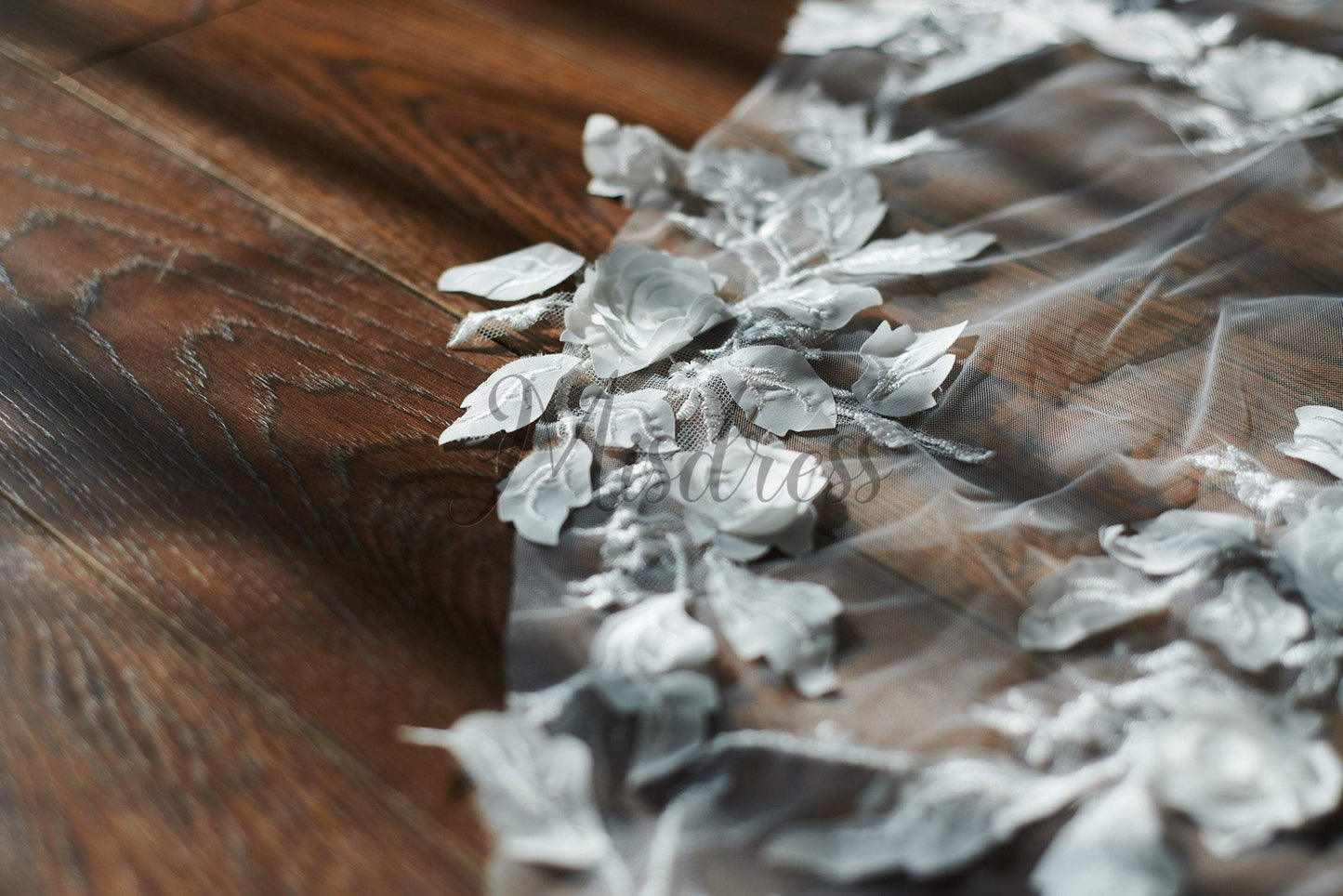 Cathedral Long Tulle 3D Flowers Wedding Veil Bridal Veil - Flower Girl Dresses