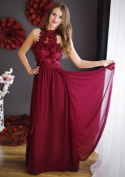 Chiffon Long/Floor-Length A-Line/Princess Sleeveless Halter