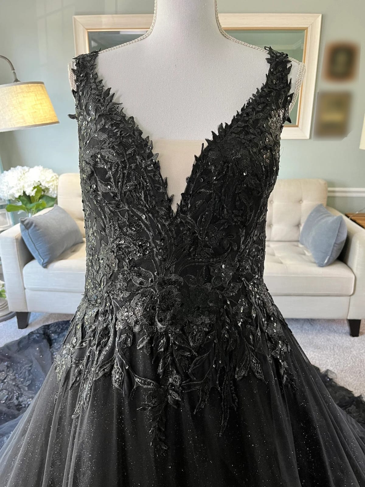 black prom dress gothic Glitter Embroidered Lace A-line Cathedral Wedding collection: apres ski @michellebisogni @paiclyacosplay @freakingquinn.cosplay to 25 Summer Dresses Under Size:Eu38 /UK5/ USw7