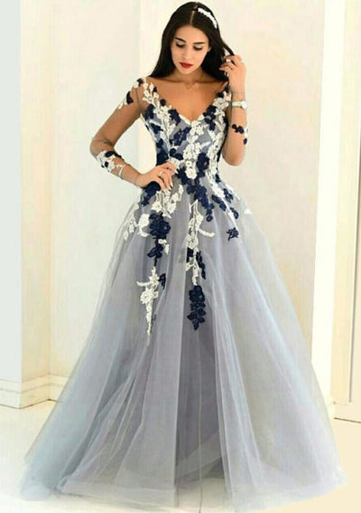 Tulle Long/Floor-Length A-Line/Princess Full/Long Sleeve