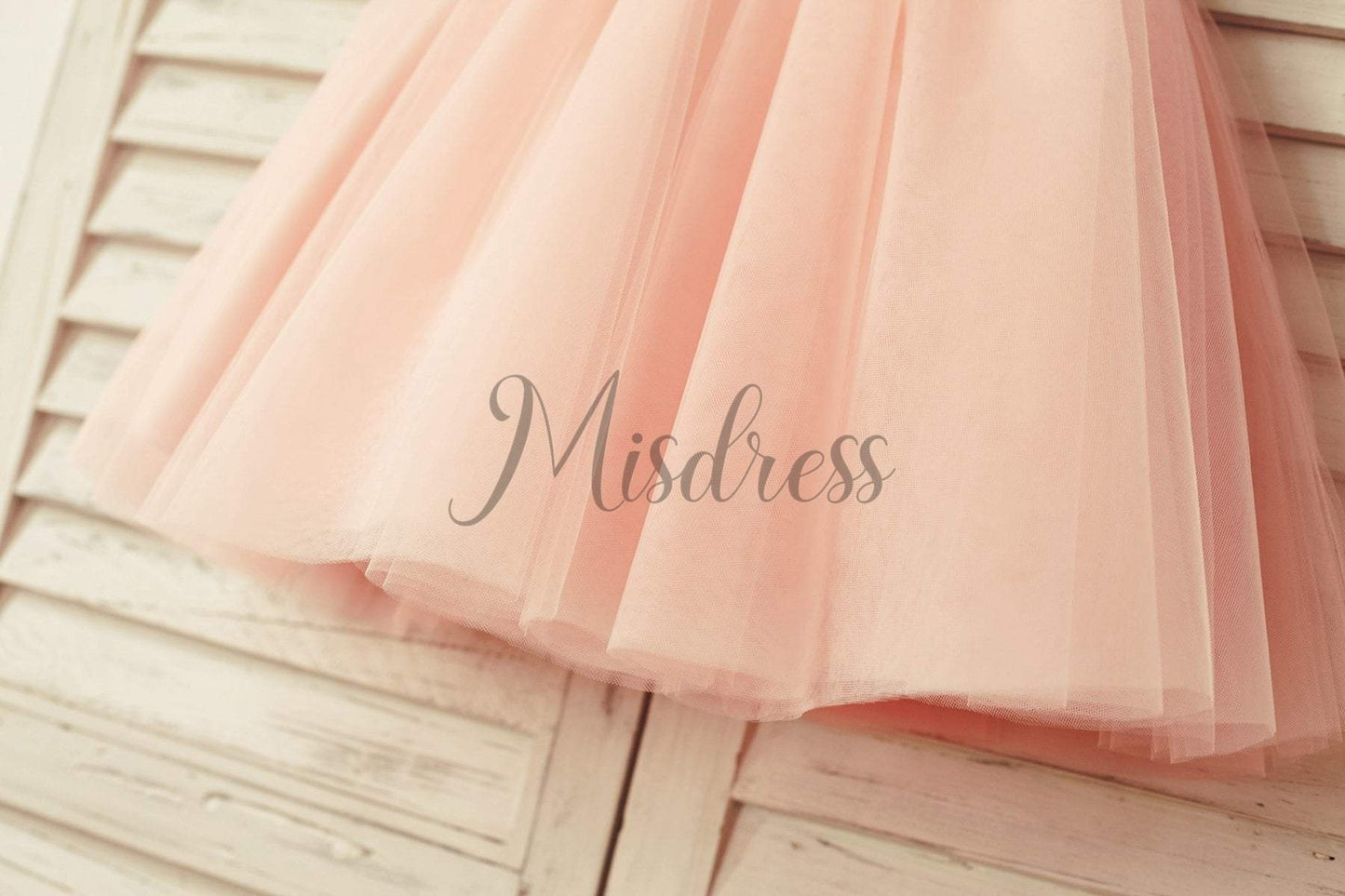 Ivory Lace Peach / Red / Silver / Purple Tulle Flower Girl Dress - Flower Girl Dresses
