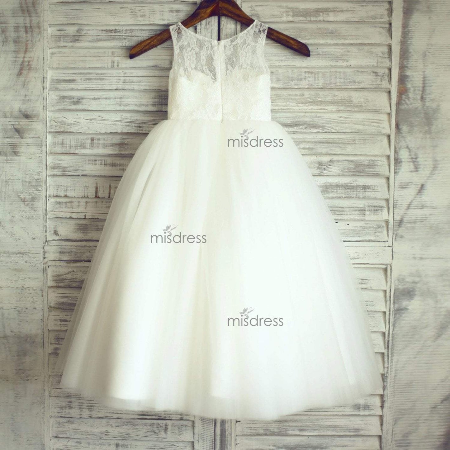 Ivory Lace Tulle Tutu Ball Gown Princess Flower Girl Dress - Flower Girl Dresses