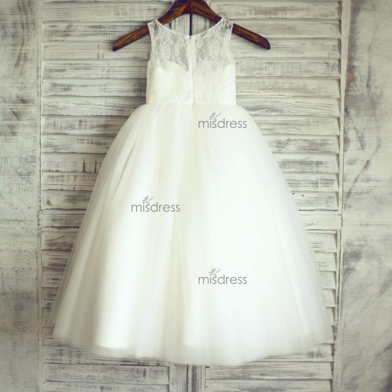 Ivory Lace Tulle Tutu Ball Gown Princess Flower Girl Dress - Flower Girl Dresses