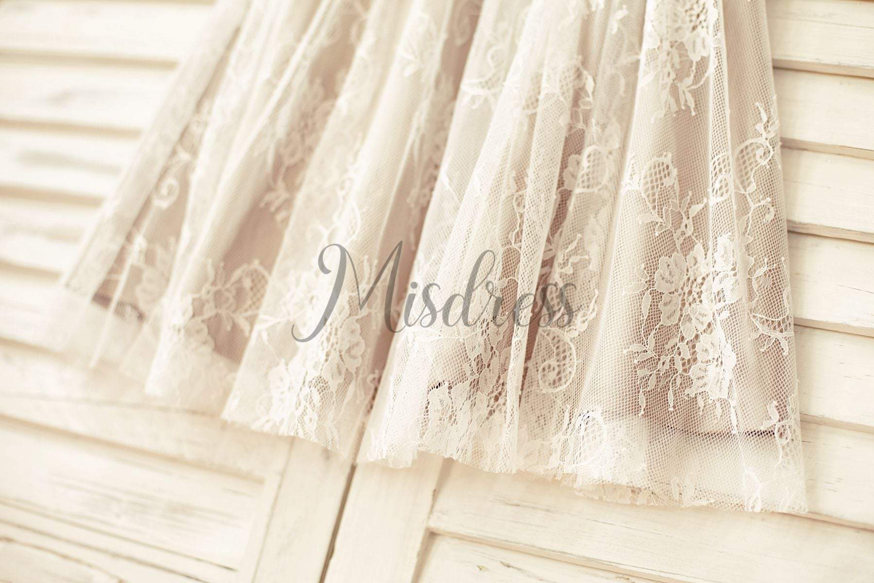 Brown Satin Ivory Lace Cap Sleeve Flower Girl Dress - Flower Girl Dresses